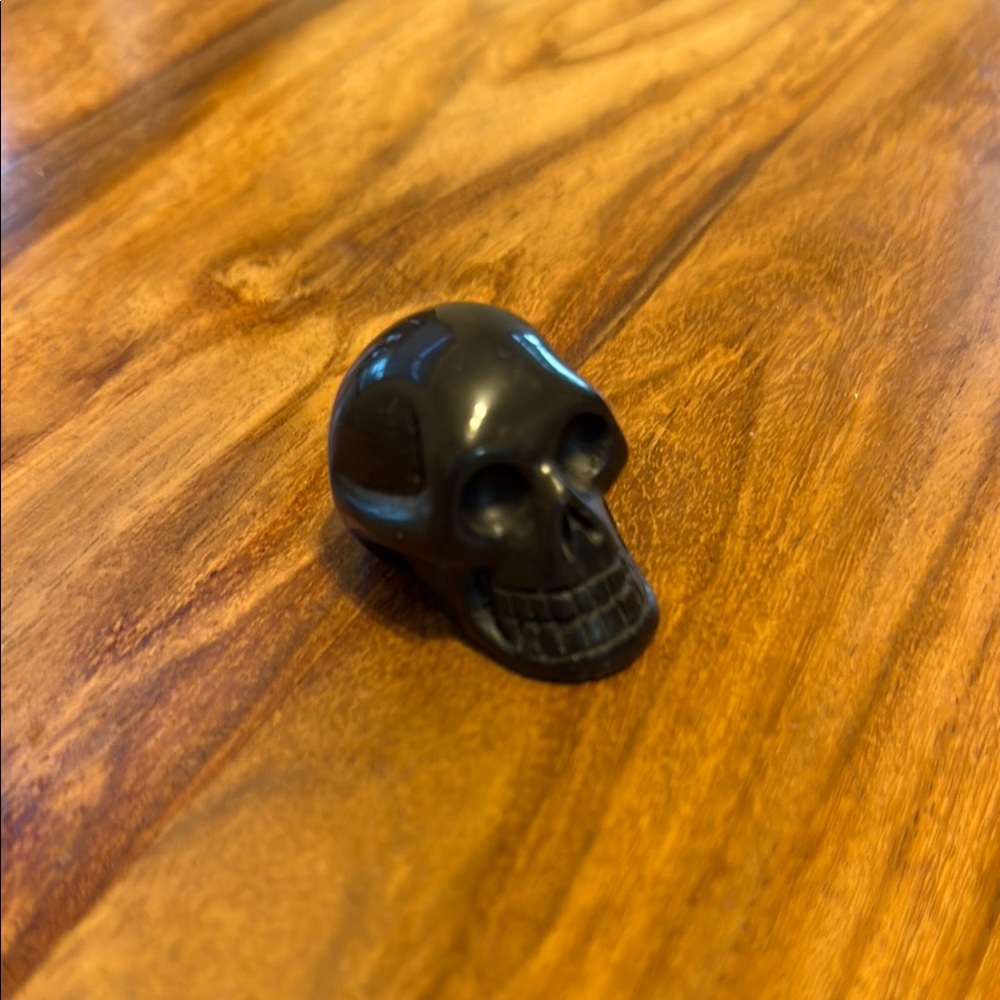 Handcarved Black Onyx Stone Skull